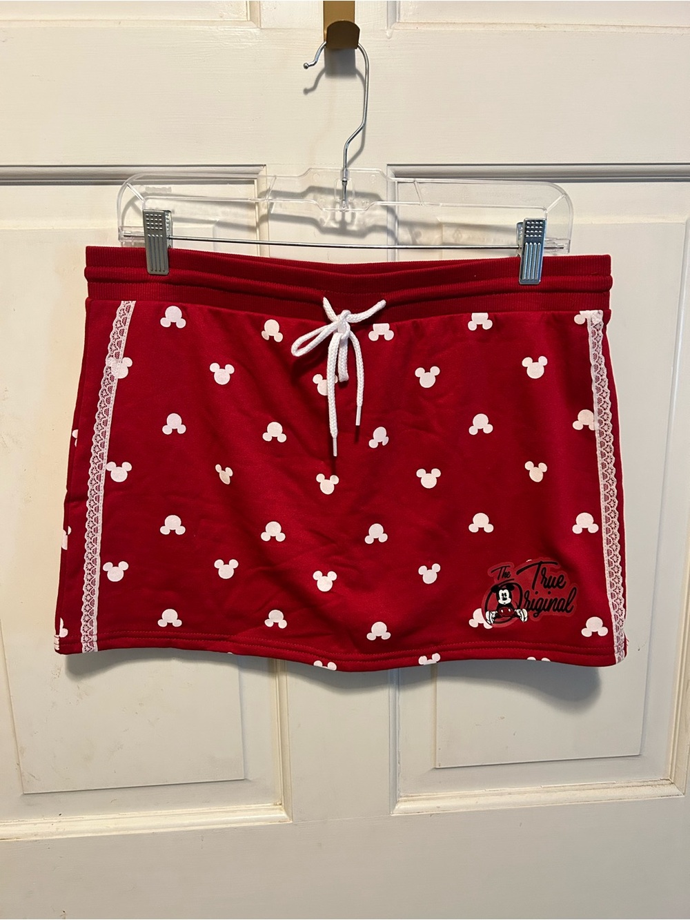 Disney Red Mickey Head Print Skort with White Drawstring